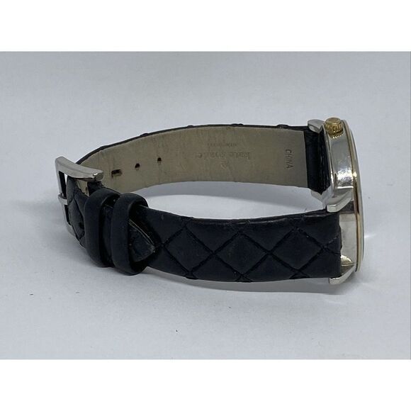 Metro 5 O Kate Spade 0125 Women Black Leather Silver Analog Dial Quartz Wrist Watch QB568